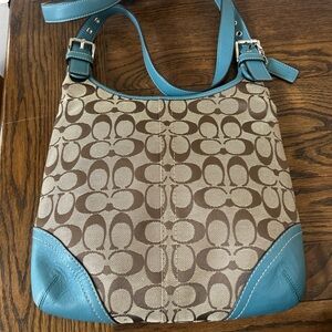Coach Hamptons signature crossbody f11198 Blue Designer crossbody Bag